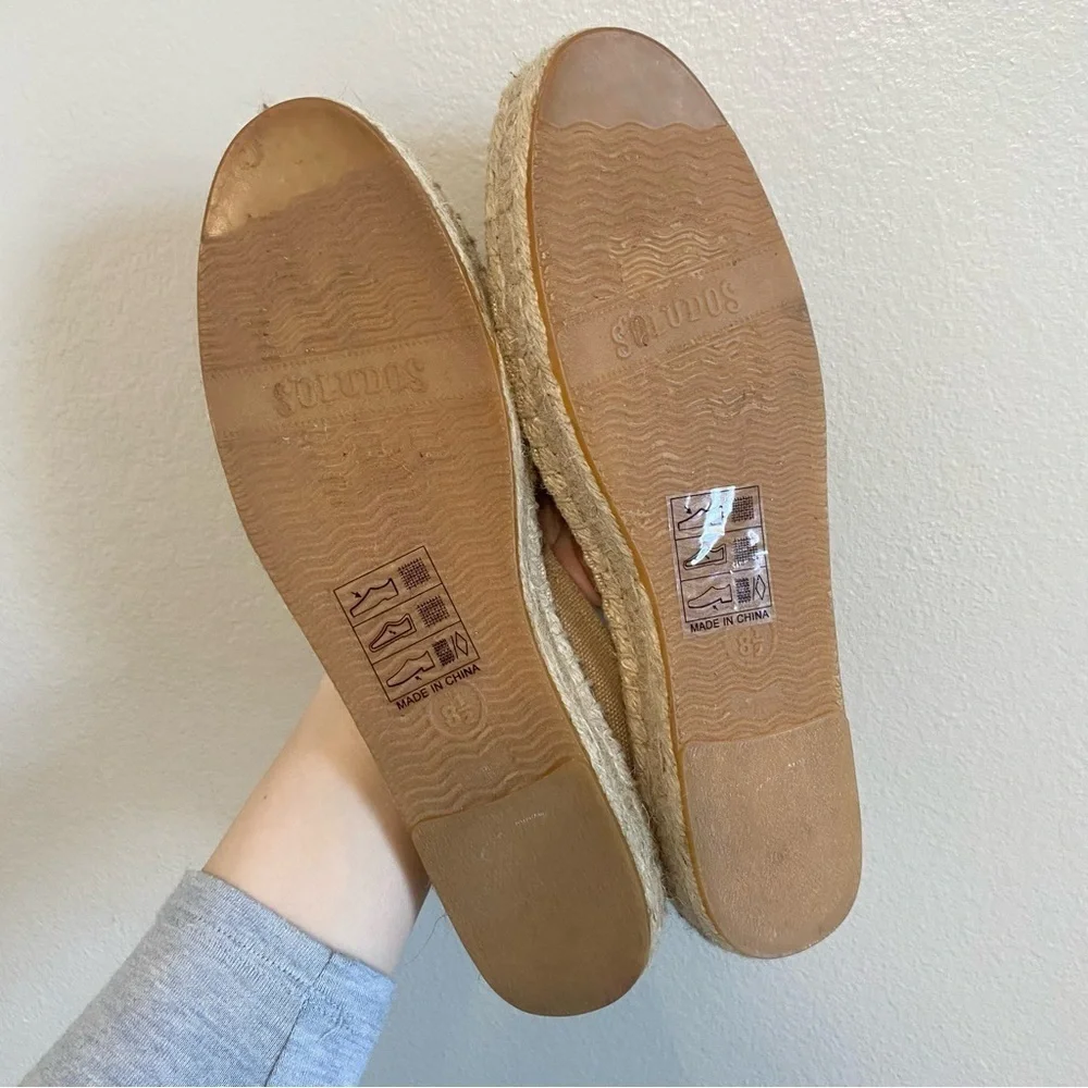 Soludos Safari Palm Tree Smoking Slipper Espadrille Flat Shoe Size Women's US 9